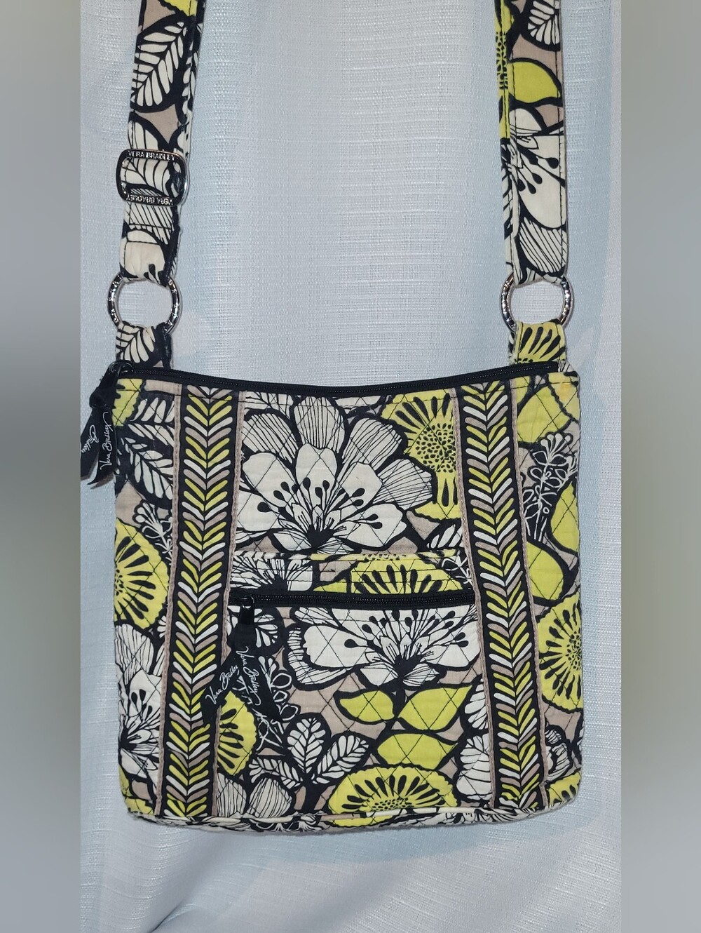 Vera Bradley Hipster Crossbody Bag featuring the retired "Citron" pattern.